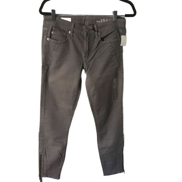 NWT Gap 1969 Always Skinny Low Rise Stretch Skimmer Gray Jeans Size 26 - Picture 1 of 7